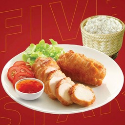 ชุดอกไก่รวมควัน 1 ชิ้น พร้อม ข้าวเหนียว 1 ห่อ