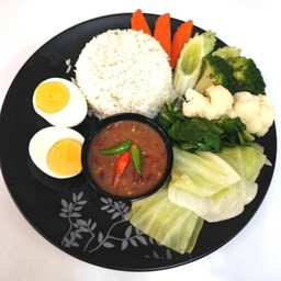 ข้าวน้ำพริกปลาทู+ ไ่ข่ต้ม