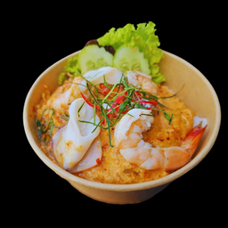 ข้าวหน้าไข่ข้นห่อหมกทะเล