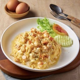 ข้าวไข่ข้นกุ้ง Creamy Omelette Shrimp with Rice