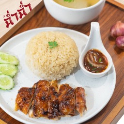 ข้าวมันไก่ย่างน้ำผึ้ง ฉ่ำวาว