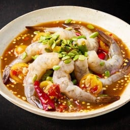 Thai styled spicy salad with shrimps