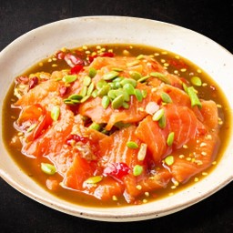 ตำเหลาแซลมอน (ใส่ปลาร้า)