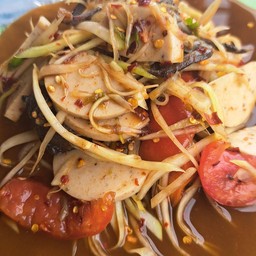 ตำปูปลาร้าหมูยอ