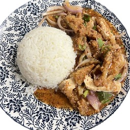 ข้าวยำไก่แซ่บ ไม่มีไข่ดาวให้นะจ๊ะ