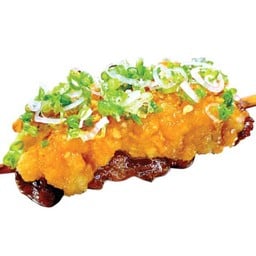 Oroshi Gyu Harami Kushi เนื้อกระบังลมโรยด้วยหัวไชเท้าบด