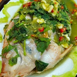 ปลาทับทิมนึ่งมะนาว