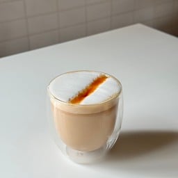 Hot caramel latte plantbase