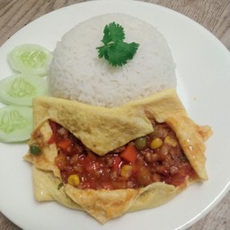 ไข่สอดไส่ ถั่วสามสี