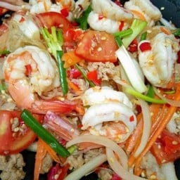 ยำวุ้นเส้นรวมมิตร กับข้าว