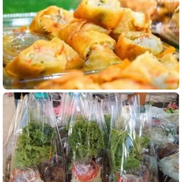 ยำปลาดุกฟู+ปอเปี๊ยะ