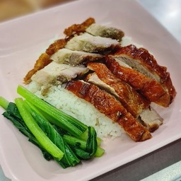 ข้าวหน้าเป็ดผสมหมูกรอบ
