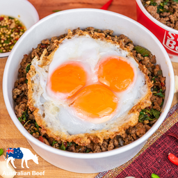 ข้าวกะเพราเนื้อออสเตรเลีย SUPER SIZE