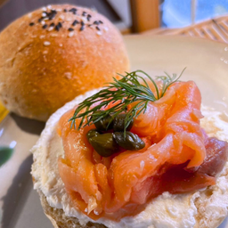 Smoked Salmon Cream Cheese Bun