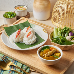 ขนมจีน+แกงไตปลา (ปลาซาบะ)