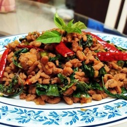 ผัดโหระพาเจ (กับข้าว)