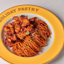 Mala Spaghetti With Crispy Chicken