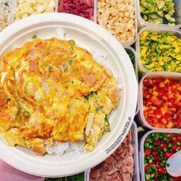 ข้าว ไข่เจียวบุฟเฟ่ต์ 1 ฟอง มังสวิรัติ ( ใส่เครื่องคละ 50 กรัม)