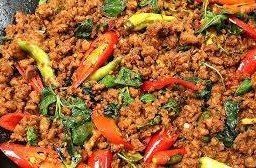 ข้าวเครื่องแกง เนื้อสับ