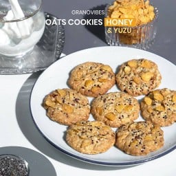 คุกกี้ข้าวโอ๊ต ผสมธัญพืช รสน้ำผึ้งยูสุ ( Vegan ไม่ใส่ นม เนย ไข่ )