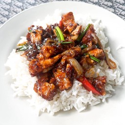 ผัดพริกเผา  ราดข้าว