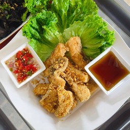 เนื้อปลาโชกุนทอดราดน้ำปลา