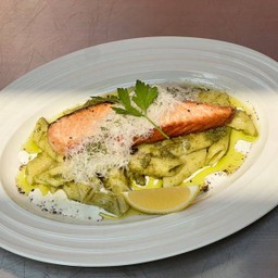 Salmon Pesto Penne