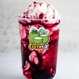 มะพร้าวบ้านแพ้วราดซอสบลูเบอรี่ปั่น