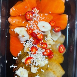 กุ้ง+ม่อน ดองซีอิ๊ว+น้ำจิ้มซีฟู๊ด