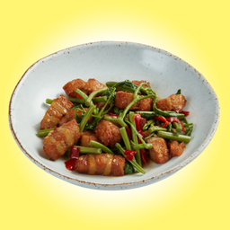 ผัดกะเฉดหมูกรอบเจ