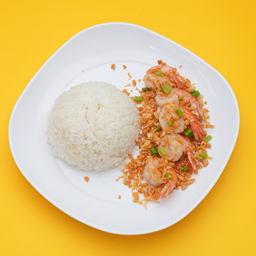 ข้าวกุ้งทอดกระเทียม