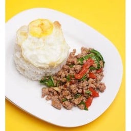 กะเพราหมูสับ ( ราดข้าว )