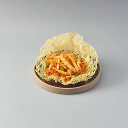 ปลาเงินทอดเห็ดเข็มทองกุ้งแห้งผัดพริกเกลือ