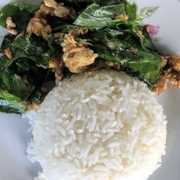 ข้าวราดผัดไข่ใบเหลียง