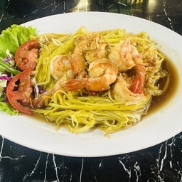 กุยช่ายขาวผัดกุ้ง (กับข้าว)