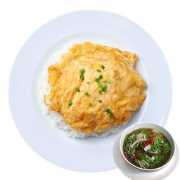 ข้าวไข่เจียว+แกงเห็ด