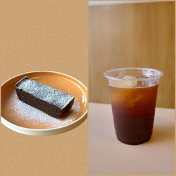 อเมริกาโน่เย็น 1 แก้ว + Flourless Rich Chocolate Cake 1 pcs.
