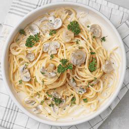 สปาเก็ตตี้ไวท์ซอสครีมเห็ด (มังสวิรัติ)