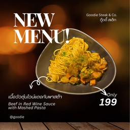 BE3 พาสต้า สตูเนื้อไวน์แดง