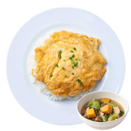 ข้าวไข่เจียว+แกงเลียง