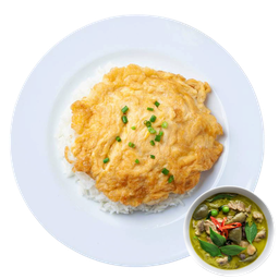 ข้าวไข่เจียว+แกงเขียวหวาน