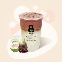 มะพร้าวน้ำหอมนมโกโก้  Coconut juice with milk and cocoa