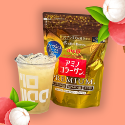 น้ำลิ้นจี่ + พรีเมี่ยม คอลลาเจน meiji