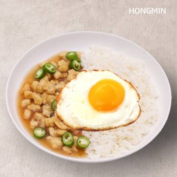 ข้าวหน้าไก่ฮองมินไข่ดาว