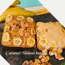 Caramel Walnut banana cake