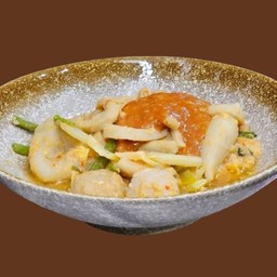 T10 สุกี้เกาเหลาลูกชิ้นปลารวมแห้ง Dry Suki With Fish Noodle And Fish Ball