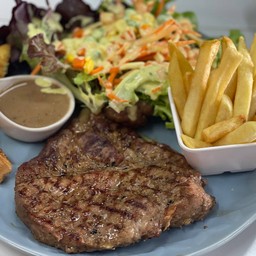 สเต็กหมู LUCKEY/มันบด