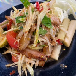 ตำส้มไหลบัว+คอหมูย่าง