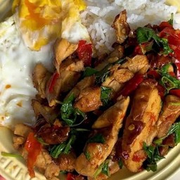 กะเพราไก่ย่าง ไม่รวมไข่ดาว