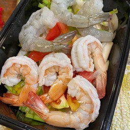 ยำกุ้งทูโทน+ไหลบัว(8ตัว)สุก4สด4